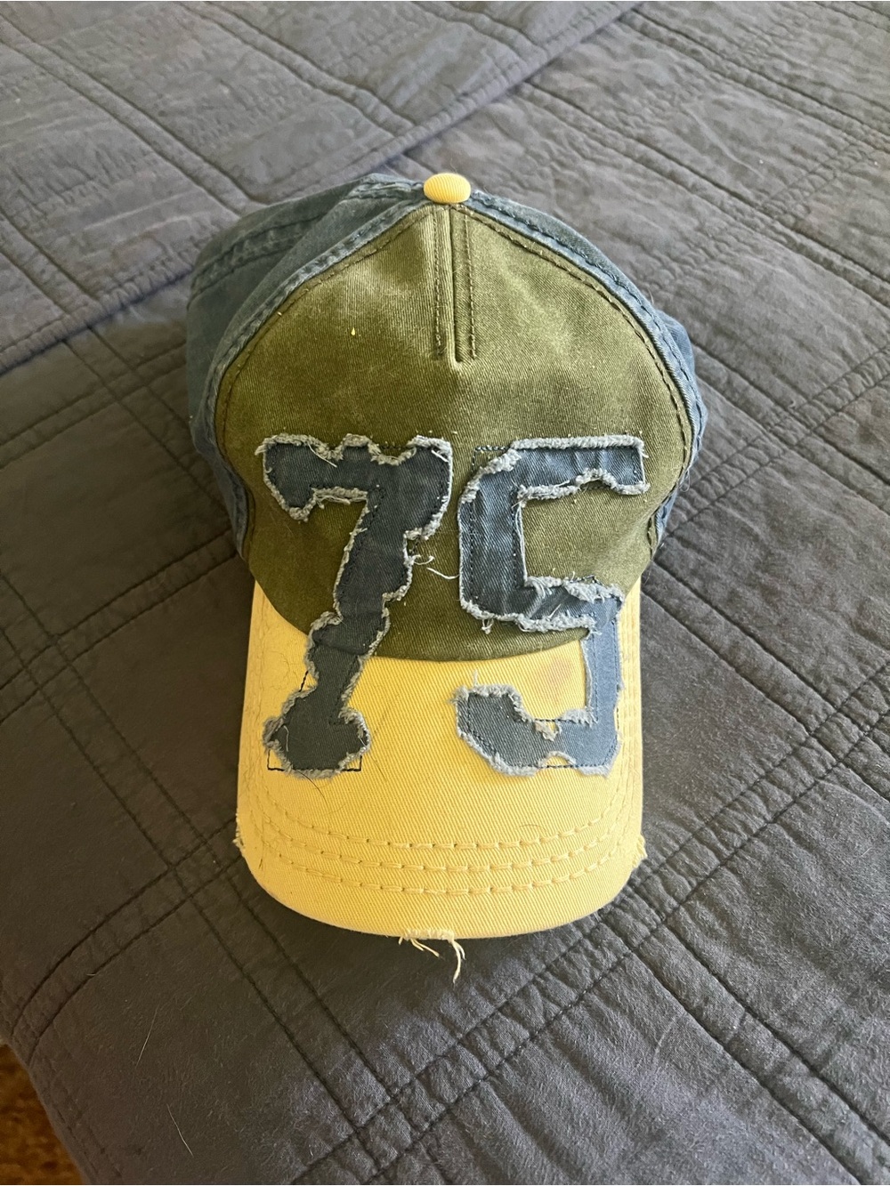 American Needle Vintage Style 75 Patch Adjustable Dad Hat Blue Green